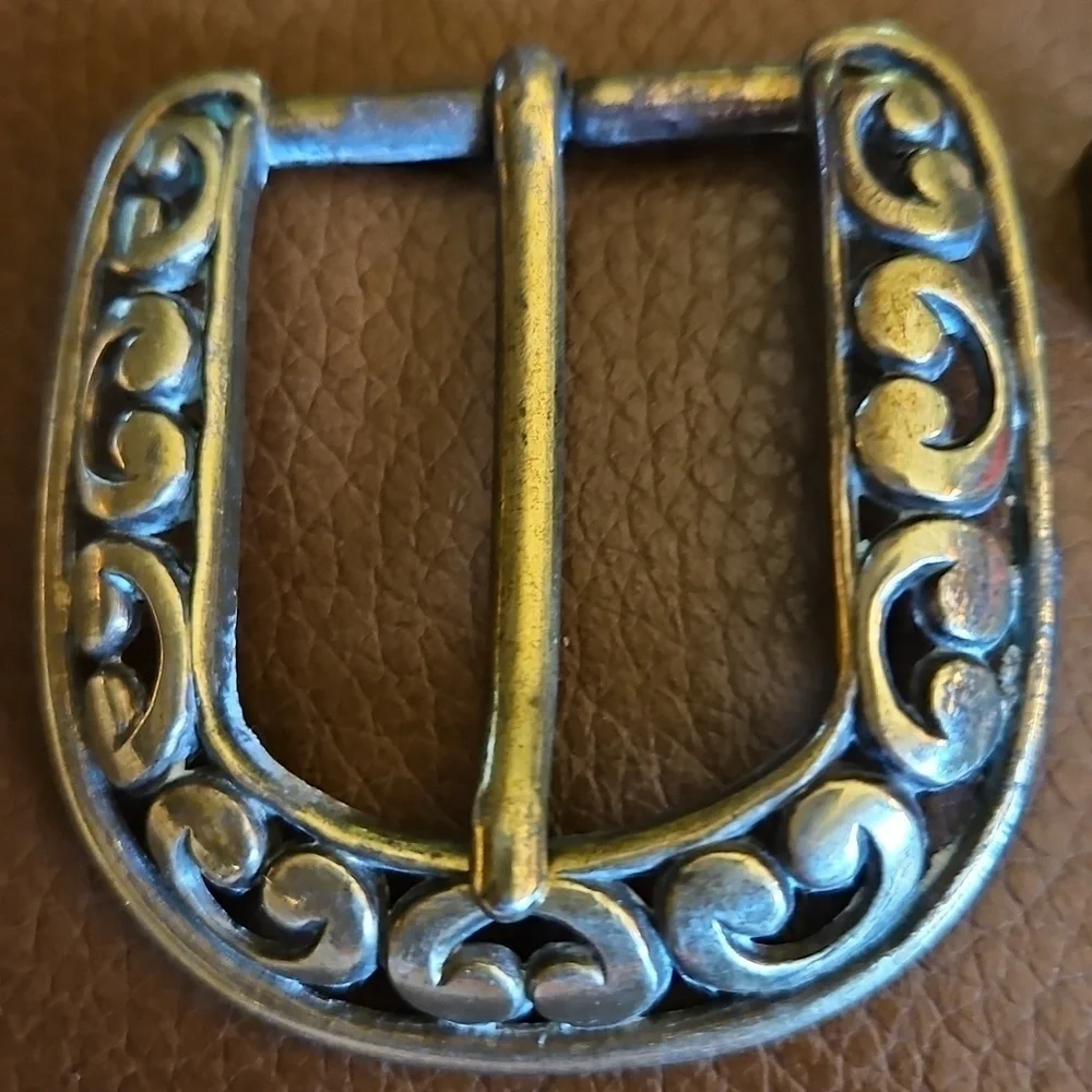 Vintage Antique Brass Belt Buckle Set